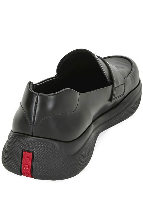 prada spazzolato penny loafers